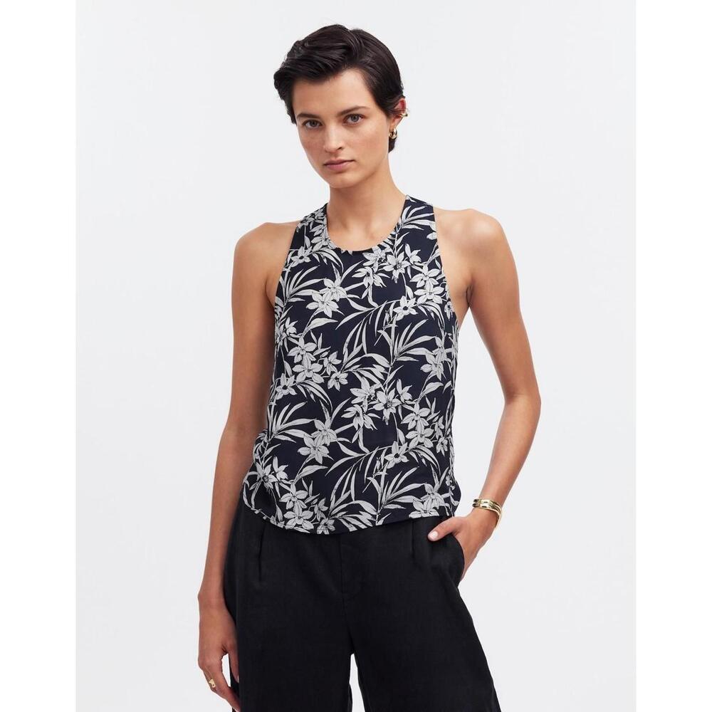 NWT Madewell Crisscross Sleeveless Top Floral Cupro-Blend‎ - MSRP $82 - Size 12